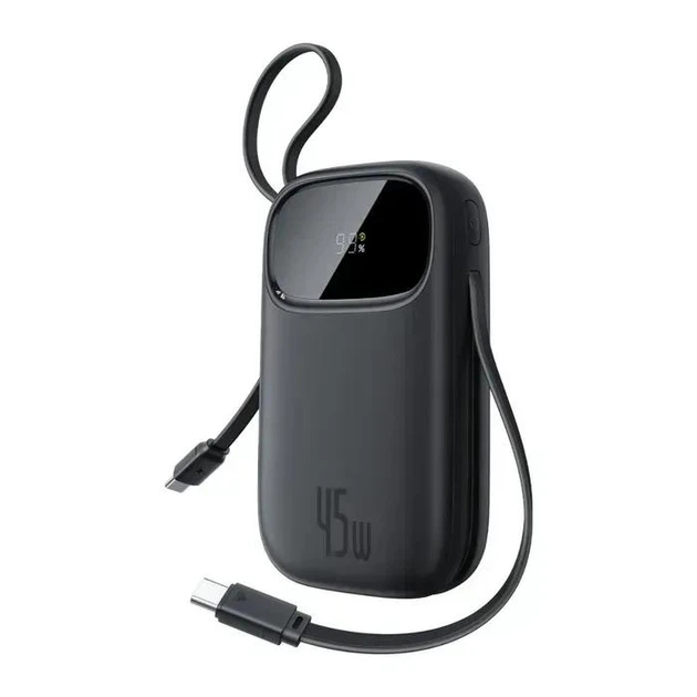 Павербанк 10000mAh 45W Baseus EnerFill FC31 QPow 3 (P10082102123-0) УМБ с быстрой зарядкой, LED-дисплеем, 2 встроенными кабелями Type-C и портами USB/Type-C Портативный внешний аккумулятор для телефона/ноутбука, Черный - Фото 2 Павербанк 10000mAh 45W Baseus EnerFill FC31 QPow 3 (P10082102123-0) УМБ с быстрой зарядкой, LED-дисплеем, 2 встроенными кабелями Type-C и портами USB/Type-C Портативный внешний аккумулятор для телефона/ноутбука, Черный - изображение 2