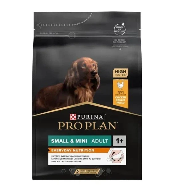 Сухой корм Purina Pro Plan Small & Mini Adult 1+ Everyday Nutrion с курицей для собак малых пород 3 кг - Фото 1 Сухой корм Purina Pro Plan Small & Mini Adult 1+ Everyday Nutrion с курицей для собак малых пород 3 кг - изображение 1