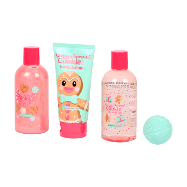 Новогодний подарочный набор для ванны Cookie Wishes Body Care Set "Пряничный домик», 4 ед. - изображение 2