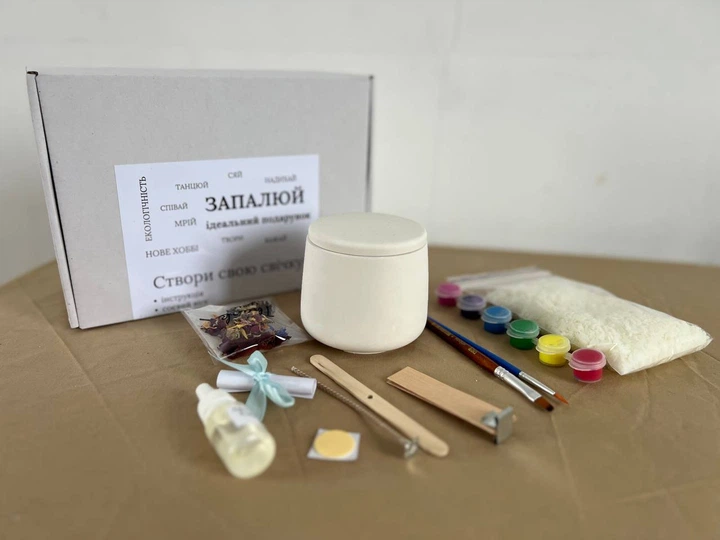Подарунковий набір для виготовлення та розпису акриловими фарбами соєвої свічки - Фото 8 Подарунковий набір для виготовлення та розпису акриловими фарбами соєвої свічки - зображення 8