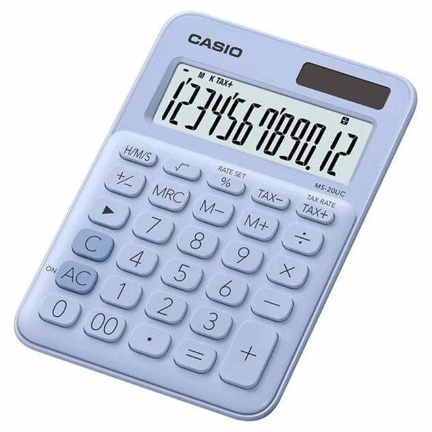 Калькулятор Casio MS-20UC-LB-W-EC, блакитний (CALC-CAS-MS-20UC-LB) - Фото 1 Калькулятор Casio MS-20UC-LB-W-EC, блакитний (CALC-CAS-MS-20UC-LB) - зображення 1