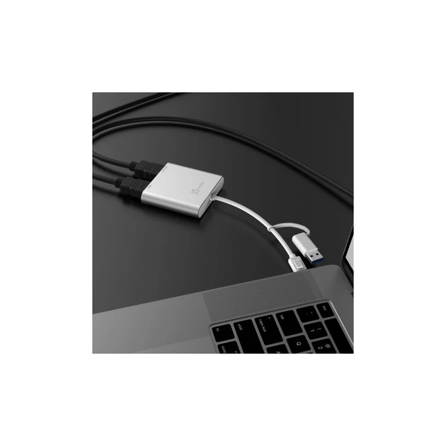 Адаптер USB-C/A to 2xHDMI F dual display J5create (JCA365-N) - Фото 6 Адаптер USB-C/A to 2xHDMI F dual display J5create (JCA365-N) - изображение 6