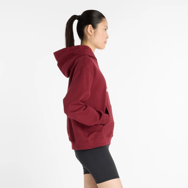 Женское бордовое худи New Balance Athletics French Terry Logo 34 (XS) (WT51501MHB) - изображение 3