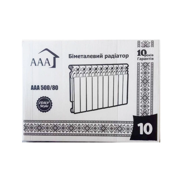 Радиатор отопления AAA біметалевий 500/80 10 секцій (70214153) - изображение 5