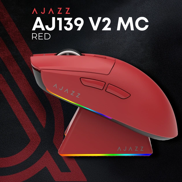 Мишка Ajazz AJ139 V2 MC Wireless/Bluetooth/USB Red (AJ139-V2-MC-R) - зображення 6