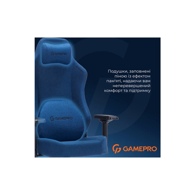 Кресло игровое GamePro FGC750DB Size L Fabric Dark Blue (FGC750DB) - изображение 9