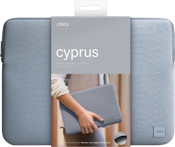 Etui na laptopa Uniq Cyprus Textured Neoprene Water-Resistant 14" Cloud Blue (8886463690697) - obraz 6