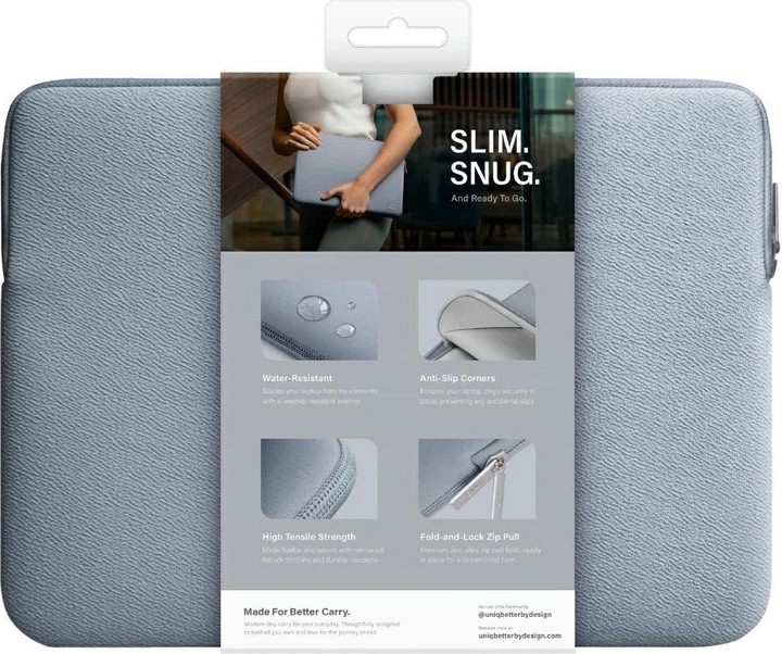 Etui na laptopa Uniq Cyprus Textured Neoprene Water-Resistant 14" Cloud Blue (8886463690697) - obraz 7