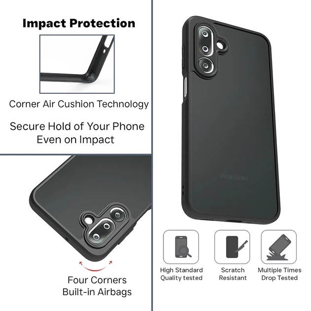 Чехол TPU Bamper Case для Samsung Galaxy M36 с защитной рамкой на камеру чёрный - изображение 4
