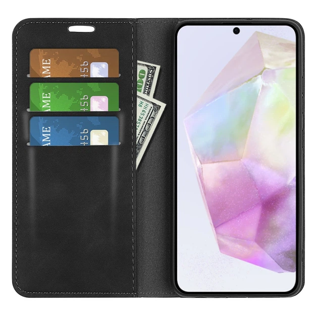 Чехол Taba Retro-Skin для Samsung Galaxy A36 / A366 книжка кожа PU с визитницей черный - изображение 2