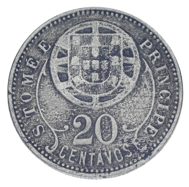 Монета Сан-Томе и Принсипи 20 сентаво 1929 F-VF - изображение 2