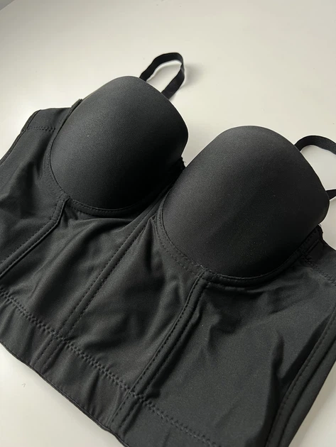 Короткий корсет-бюстьє з чашками Honey Fashion Accessories XS чорний (10-28) - зображення 4