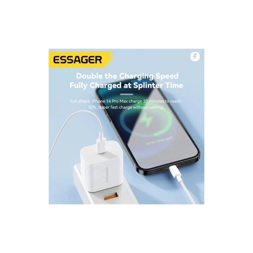 Зарядное устройство Essager USB-C PD20W + cable USB-C to Lightning white (EFJB02-XBL02-T) Essager EFJB02-XBL02-T 925832 - изображение 5
