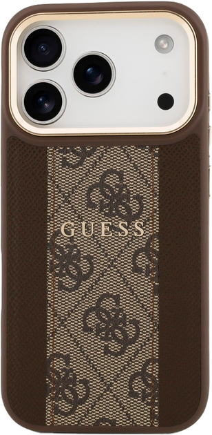 Панель Guess 4G Stripe MagSafe для Apple iPhone 17 Pro Bronze (3666339520496) - зображення 2