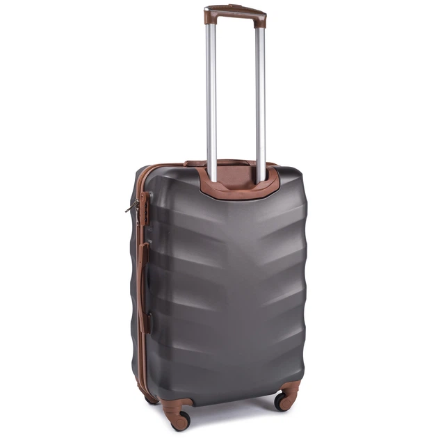 Дорожный пластиковый чемодан Wings 402 Exclusive средний (M) на 4 колесах 65х44х26 см графитовый - изображение 2