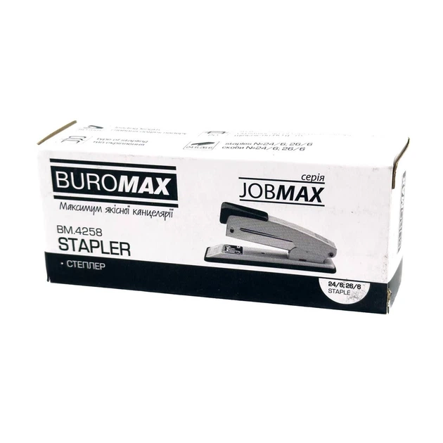 Степлер канцелярский №24/6 26/6 BUROMAX ВМ4258-01 черный - изображение 3