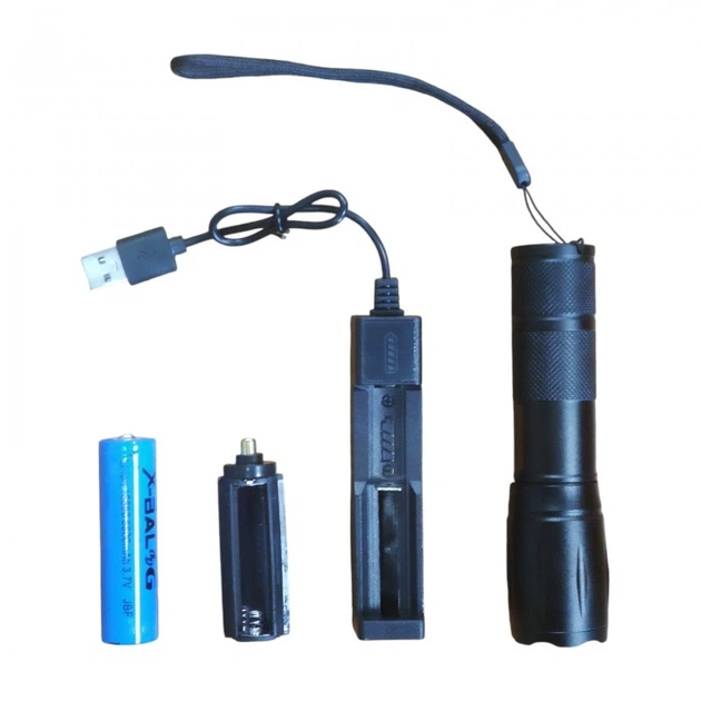Фонарь ручной X-Balog BL 1831-3 T6 Белый и Красный свет (аккумулятор 18650) (OIM-52400), 800 Lm, алюминий - изображение 4