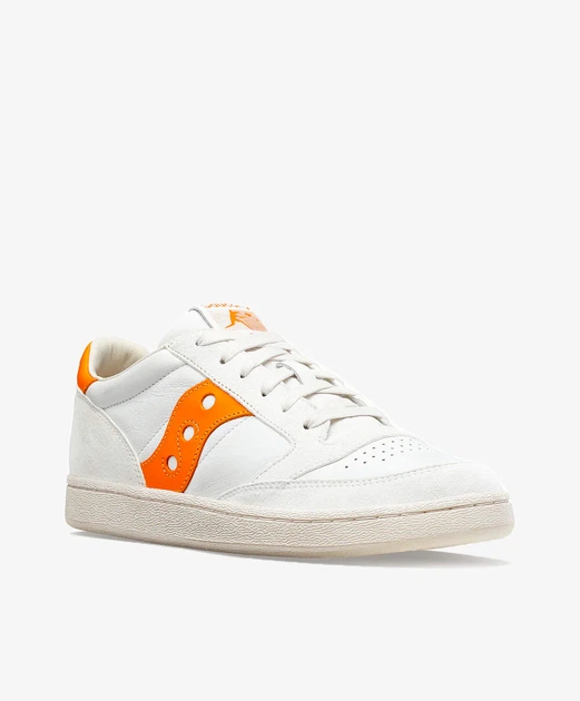 Чоловічі низькі кеди Saucony Jazz Court S70671-5 шкіряні повсякденні кросівки Розмір 44.5 білі з помаранчевим - Фото 2 Чоловічі низькі кеди Saucony Jazz Court S70671-5 шкіряні повсякденні кросівки Розмір 44.5 білі з помаранчевим - зображення 2
