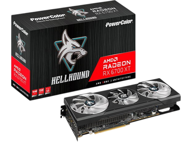 Відеокарта AMD Radeon RX 6700 XT 12GB PowerColor Hellhound (AXRX 6700XT 12GBD6-3DHL) Б/В - Фото 1 Відеокарта AMD Radeon RX 6700 XT 12GB PowerColor Hellhound (AXRX 6700XT 12GBD6-3DHL) Б/В - изображение 1