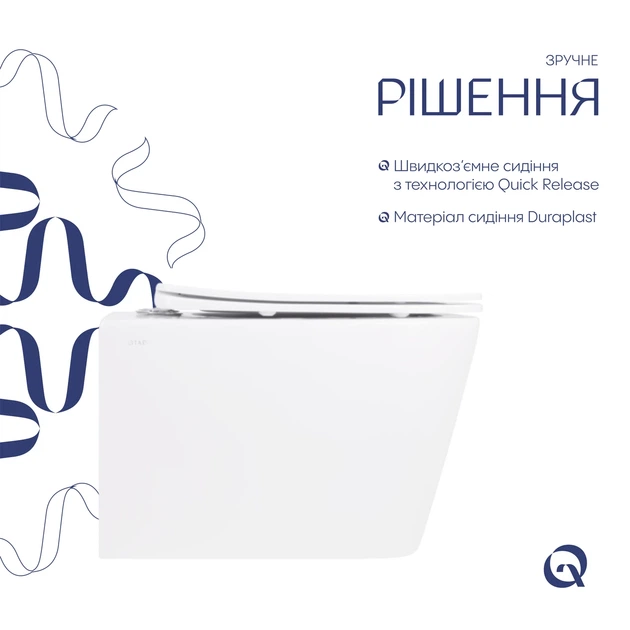 Унитаз подвесной Qtap Crow безободковый с сиденьем Soft-close QT05335171W - изображение 4