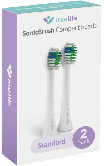 Насадки для зубної щітки TrueLife SonicBrush Compact Standard White 2 шт (TLSBCHWSD) - зображення 2
