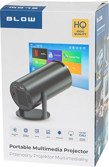 Projektor przenośny Blow AndroidTV HD Cinema Black (5900804144816) - obraz 5