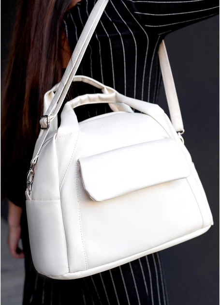 Жіноча спортивна cумка Sambag Vogue BKS молочна 37 х 25 х 16 см (90159011) - Фото 6 Жіноча спортивна cумка Sambag Vogue BKS молочна 37 х 25 х 16 см (90159011) - зображення 6