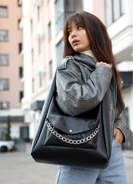 Женская сумка Sambag HOBO BLISS Черная 34 х 31 х 12 см (53453070) - Фото 1 Женская сумка Sambag HOBO BLISS Черная 34 х 31 х 12 см (53453070) - изображение 1