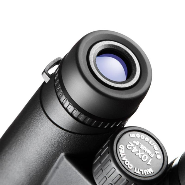 Оптический бинокль Opticus 10x42 roof призмы BAK7, влагозащищенный, прорезиненный Черный - изображение 13