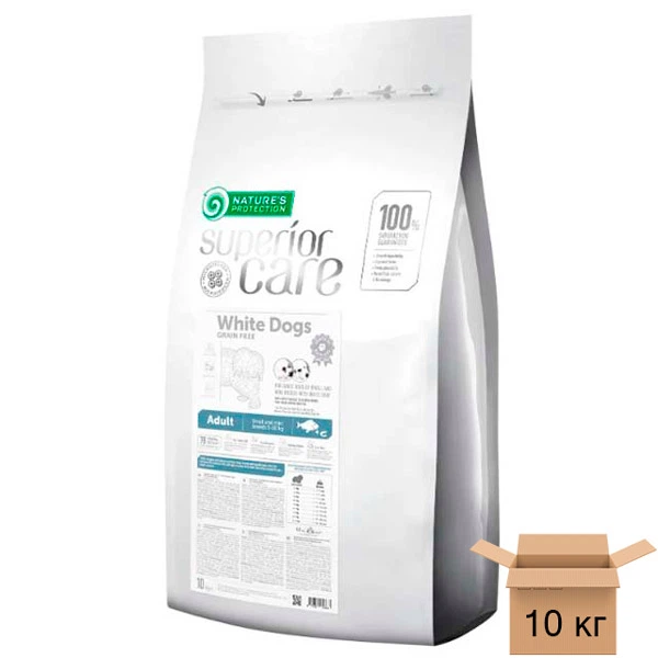 Nature's Protection Superior Care Білі шкарпетки Grain Free White Fish Adult Small and Mini Breeds беззерновий корм для дорослих собак малих порід з білою вовною з білою рибою - 10 кг NPSC45668 - Фото 1 Nature's Protection Superior Care Білі шкарпетки Grain Free White Fish Adult Small and Mini Breeds беззерновий корм для дорослих собак малих порід з білою вовною з білою рибою - 10 кг NPSC45668 - зображення 1