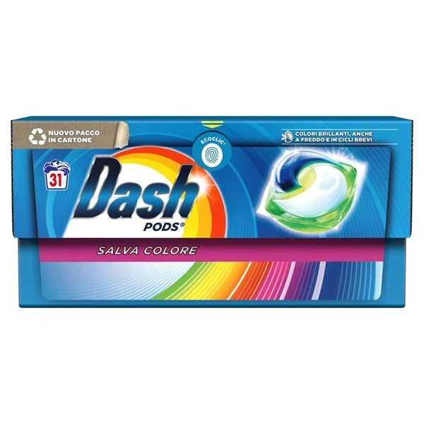 Капсули для прання кольорових речей DASH lavatr ecodosi x 31 pods color 31 шт. - Фото 1 Капсули для прання кольорових речей DASH lavatr ecodosi x 31 pods color 31 шт. - изображение 1