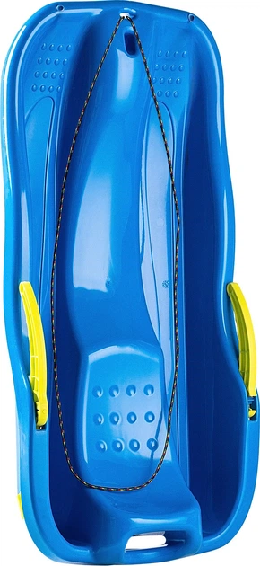 Sanki plastikowe Kadax z rączkami, hamulcem i linką Niebieskie K6409 (5903699455531) - obraz 3