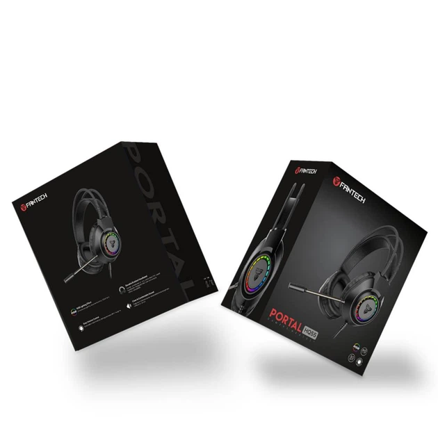 Ігрові дротові навушники Fantech HQ55 Portal USB male / TRS Jack 3.5 mm Black - Фото 2 Ігрові дротові навушники Fantech HQ55 Portal USB male / TRS Jack 3.5 mm Black - зображення 2