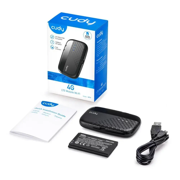 Маршрутизатор Cudy MF4 LTE WiFi 4G CAT4 с аккумуляторной батареей 2000mAh - Фото 7 Маршрутизатор Cudy MF4 LTE WiFi 4G CAT4 с аккумуляторной батареей 2000mAh - изображение 7
