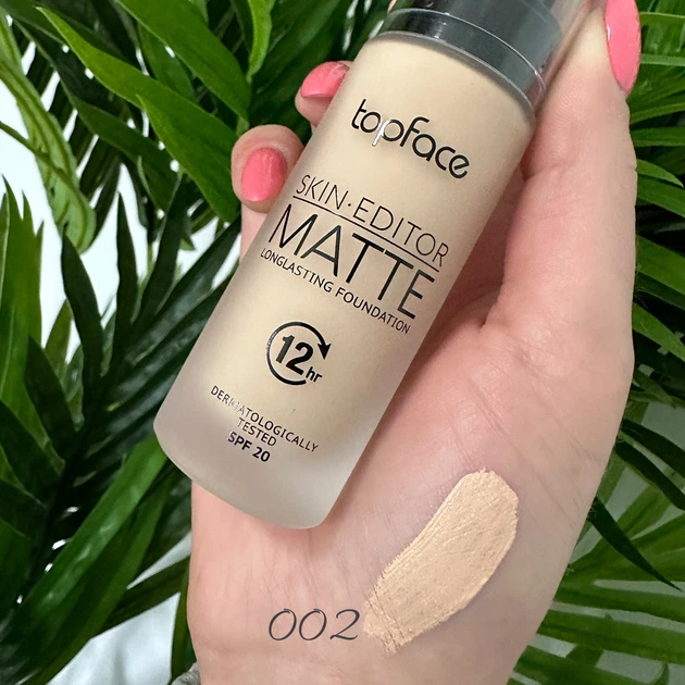 Тональная основа под макияж матовая TopFace Skin Editor Matte PT465 №002 32 мл. Тональный крем для лица - изображение 5