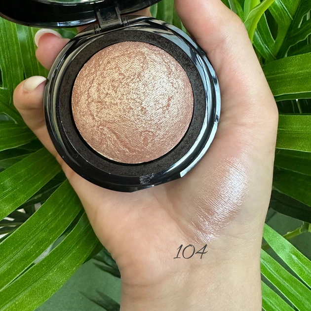 Компактный хайлайтер для лица TopFace Baked Choice Rich Touch PT702 №104 Nude Shimmer с витамином Е - изображение 5