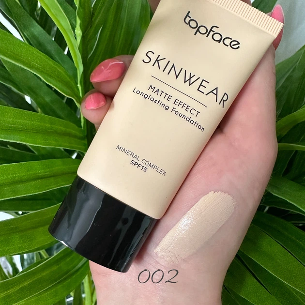 Тональный крем для лица матирующий TopFace Skinwear Matte Effect PT468 №002 Light Beige 30 мл. - Фото 4 Тональный крем для лица матирующий TopFace Skinwear Matte Effect PT468 №002 Light Beige 30 мл. - изображение 4