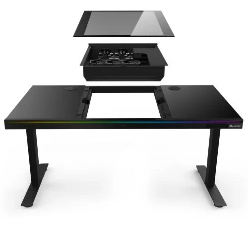 Комп'ютерний стіл ALmordor E140G Black, Gaming Desk - зображення 6