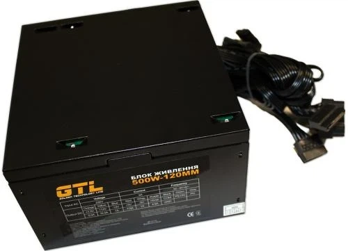 Блок живлення 500 Вт, GTL, Black, 120 мм, 2xMolex / 4xSATA / 1x6-pin / 1x4+4-pin / 1x20+4-pin, захист SCP / OCP / OVP / UVP (GTL-500-120) - Фото 2 Блок живлення 500 Вт, GTL, Black, 120 мм, 2xMolex / 4xSATA / 1x6-pin / 1x4+4-pin / 1x20+4-pin, захист SCP / OCP / OVP / UVP (GTL-500-120) - изображение 2