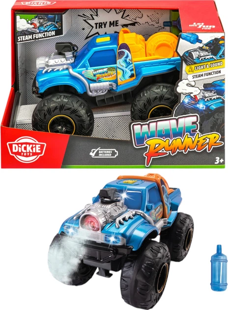 Іграшкова машинка Dickie Toys Хвильовий бігун зі звуковим, світловим ефектом та парою 25 см 3764024 (4006333094026) - зображення 5