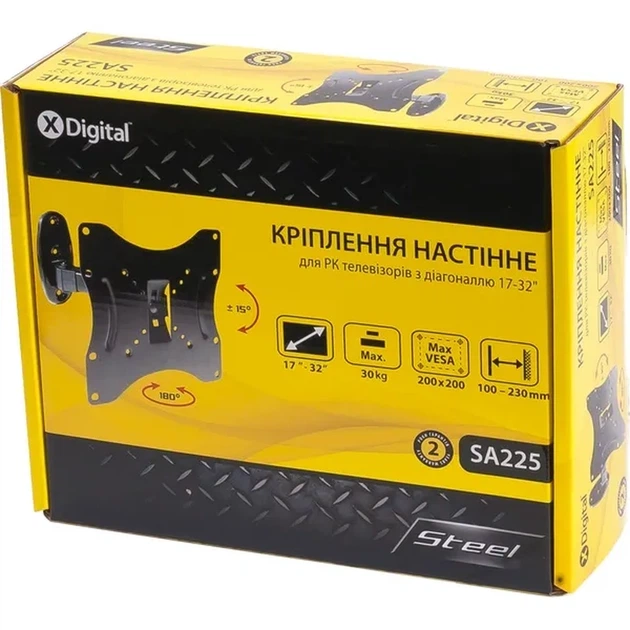 Підставка під ТВ X-DIGITAL STEEL SA225 Black - зображення 3