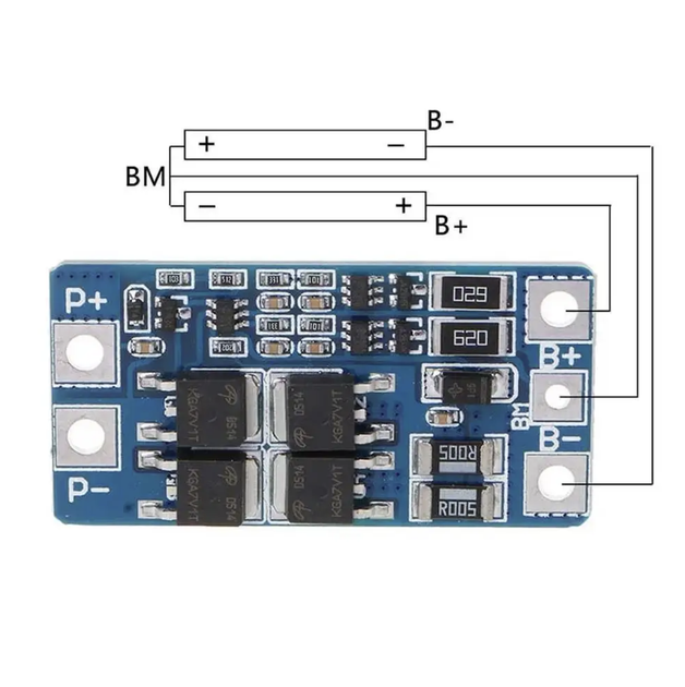 BMS контроллер заряда разряда HX-2S-JH20 10/20A Li-ion 8.4V с балансиром - изображение 2