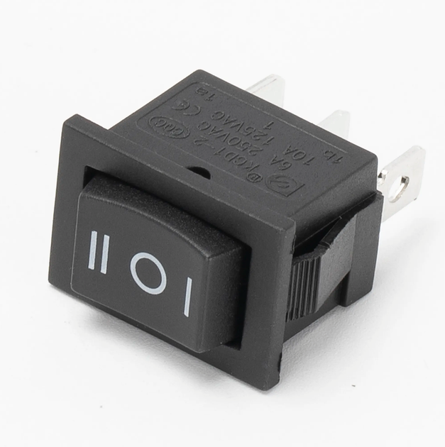 Сетевой выключатель 3-позиционный KCD1 3pin 6А 250V Черный 15х21мм - изображение 2