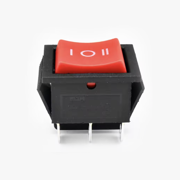 Сетевой выключатель 3-позиционный KCD1 6A 250V 6pin Красный 21х15 мм - Фото 1 Сетевой выключатель 3-позиционный KCD1 6A 250V 6pin Красный 21х15 мм - изображение 1