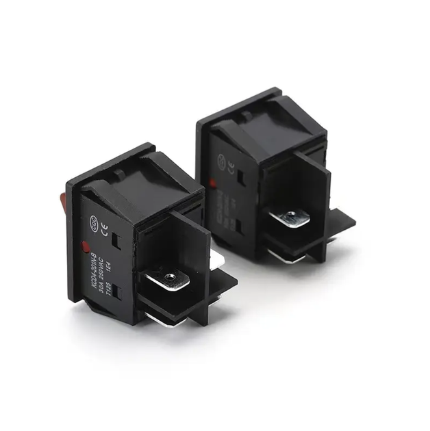Сетевой выключатель KCD4-201N-B 30A 250VAC 4pin 32х25 Красный со светодиодом - изображение 4