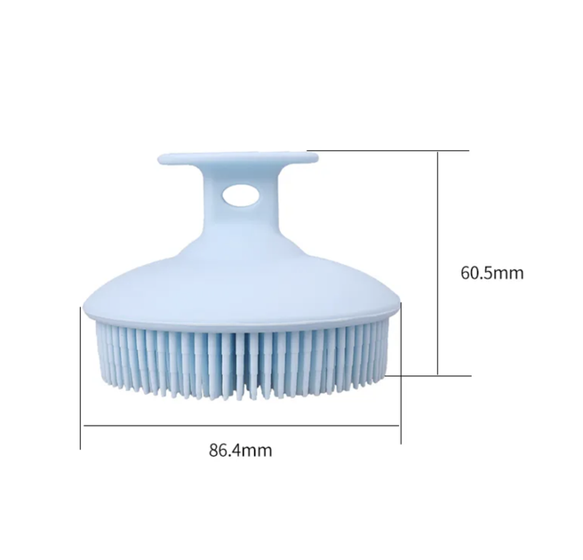 Силиконовая мочалка для тела душа и ванной с держателем Голубая - Фото 3 Силиконовая мочалка для тела душа и ванной с держателем Голубая - изображение 3