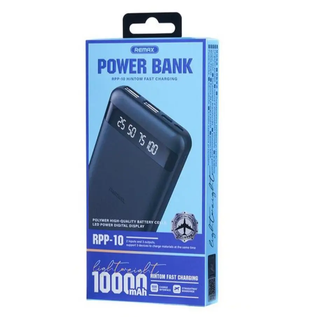 Повербанк УМБ Power bank Remax RPP-10 10000 mAh з дисплеєм 2xUSB - зображення 2