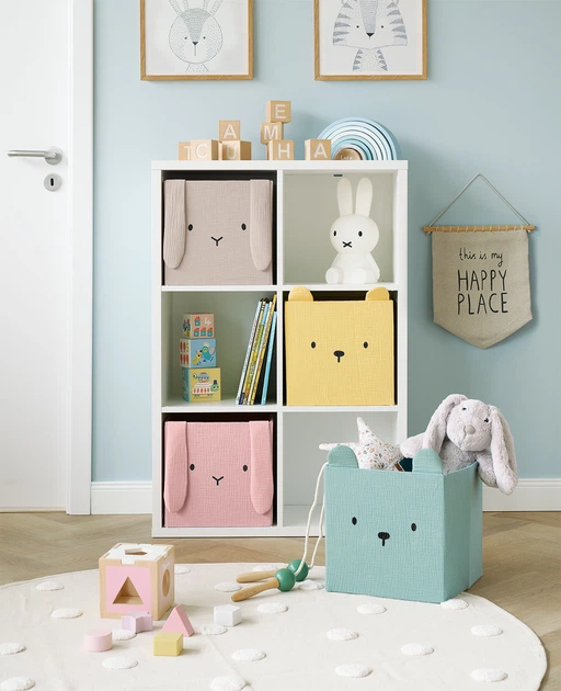 Pojemnik na zabawki Zeller Cozy Kids z uszkami muślinowy miętowy 28 x 28 x 28 cm 97414 (4003368144900) - obraz 4