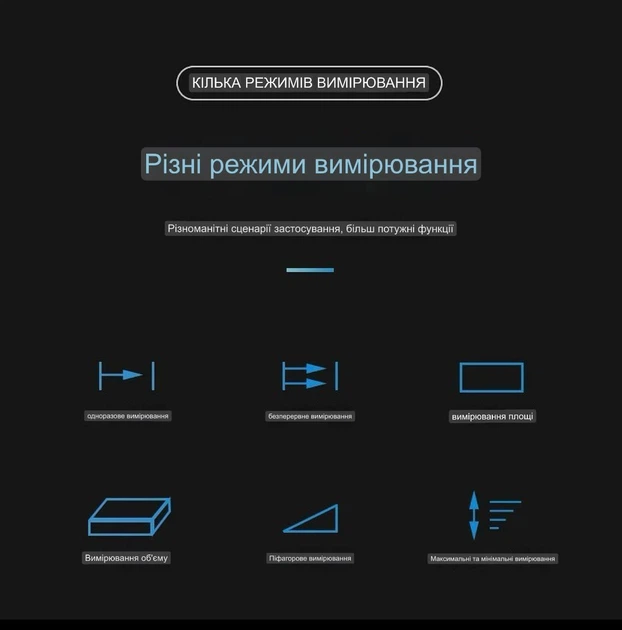 Лазерная рулетка Nohawk N40 PLUS 50 метров, Лазерный дальномер (далекомір) - изображение 3