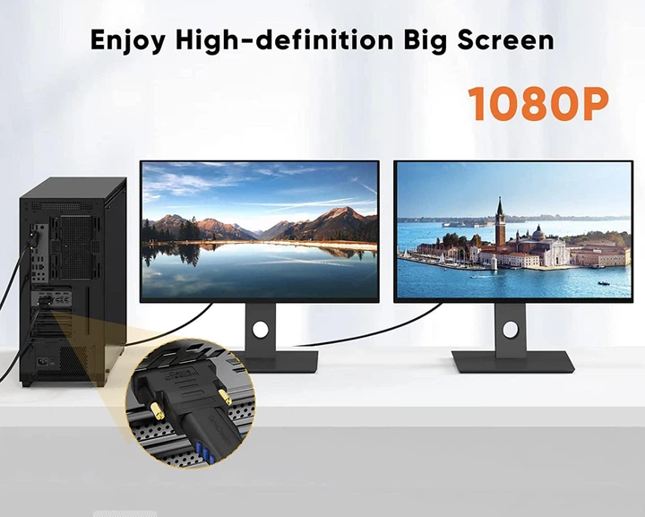 Перехідник DVI D 24+1 на HDMI Full HD 1080p чорний - Фото 3 Перехідник DVI D 24+1 на HDMI Full HD 1080p чорний - изображение 3